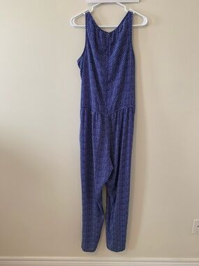 GAP Blue Chevron Sleeveless Jumpsuit